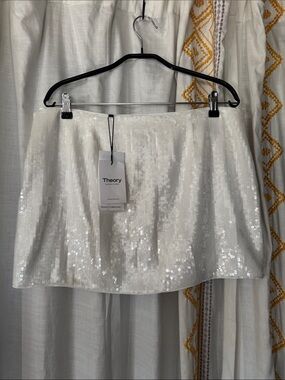 Theory Sequin Welt Pocket Mini Skirt - NWT Size 12
